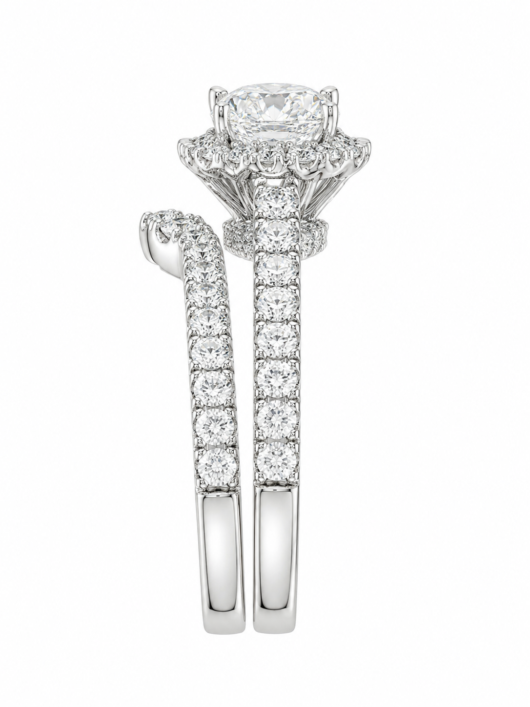 14K White Gold Ring 1.75 ct Round Lab Grown Diamond