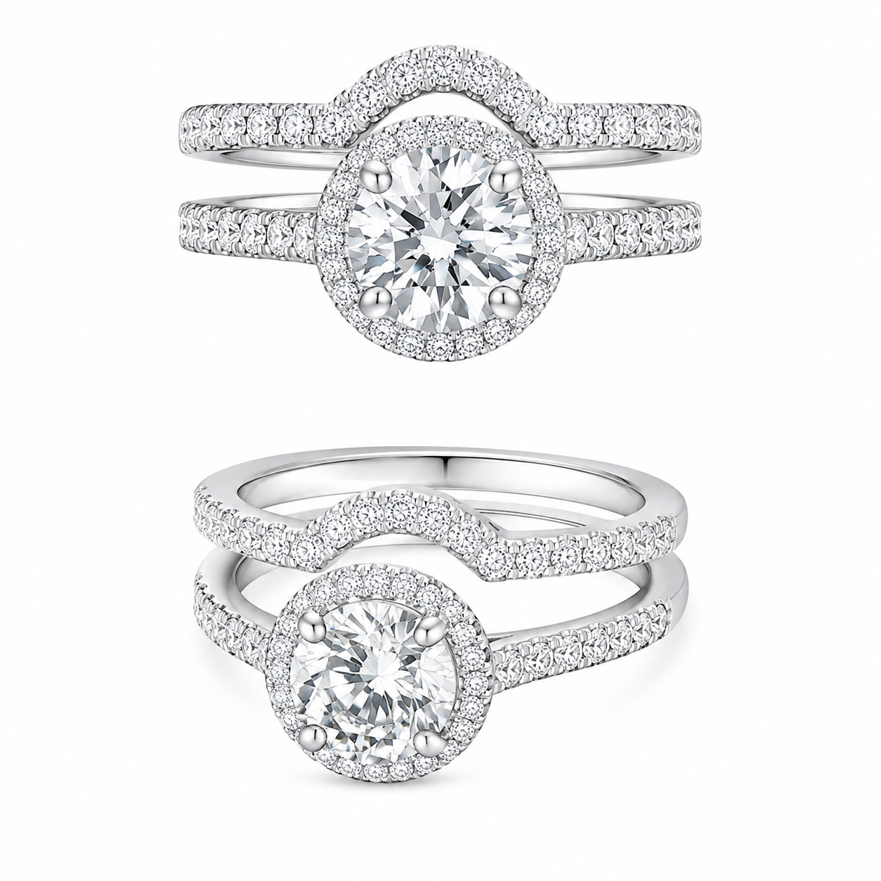 14K White Gold Ring 1.75 ct Round Lab Grown Diamond