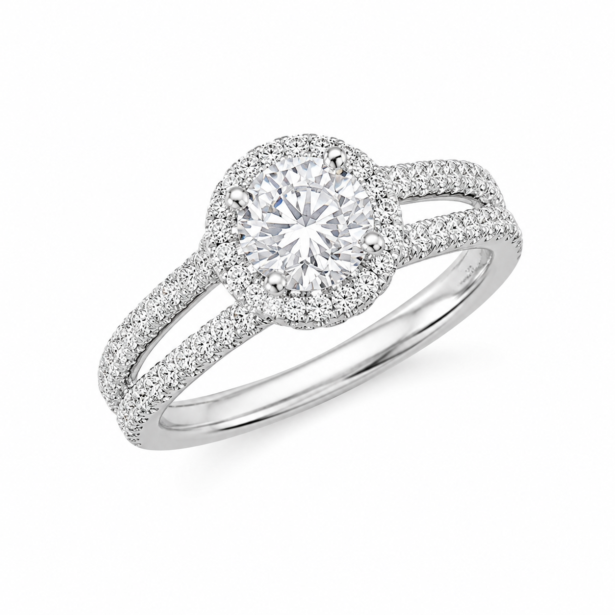 14K White Gold Ring 1.75 ct Round Lab Grown Diamond