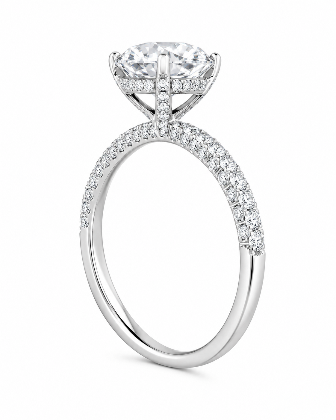 14K White Gold Women's Ring Round 1.95 ct Lab Grown Diamond