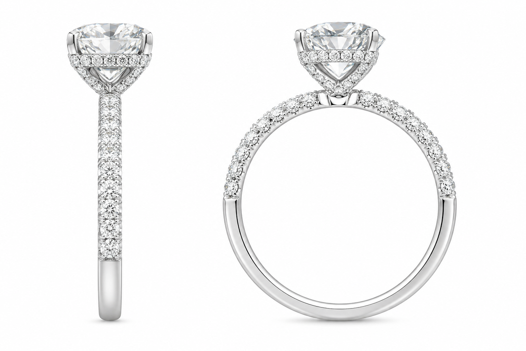 14K White Gold Women's Ring Round 1.95 ct Lab Grown Diamond