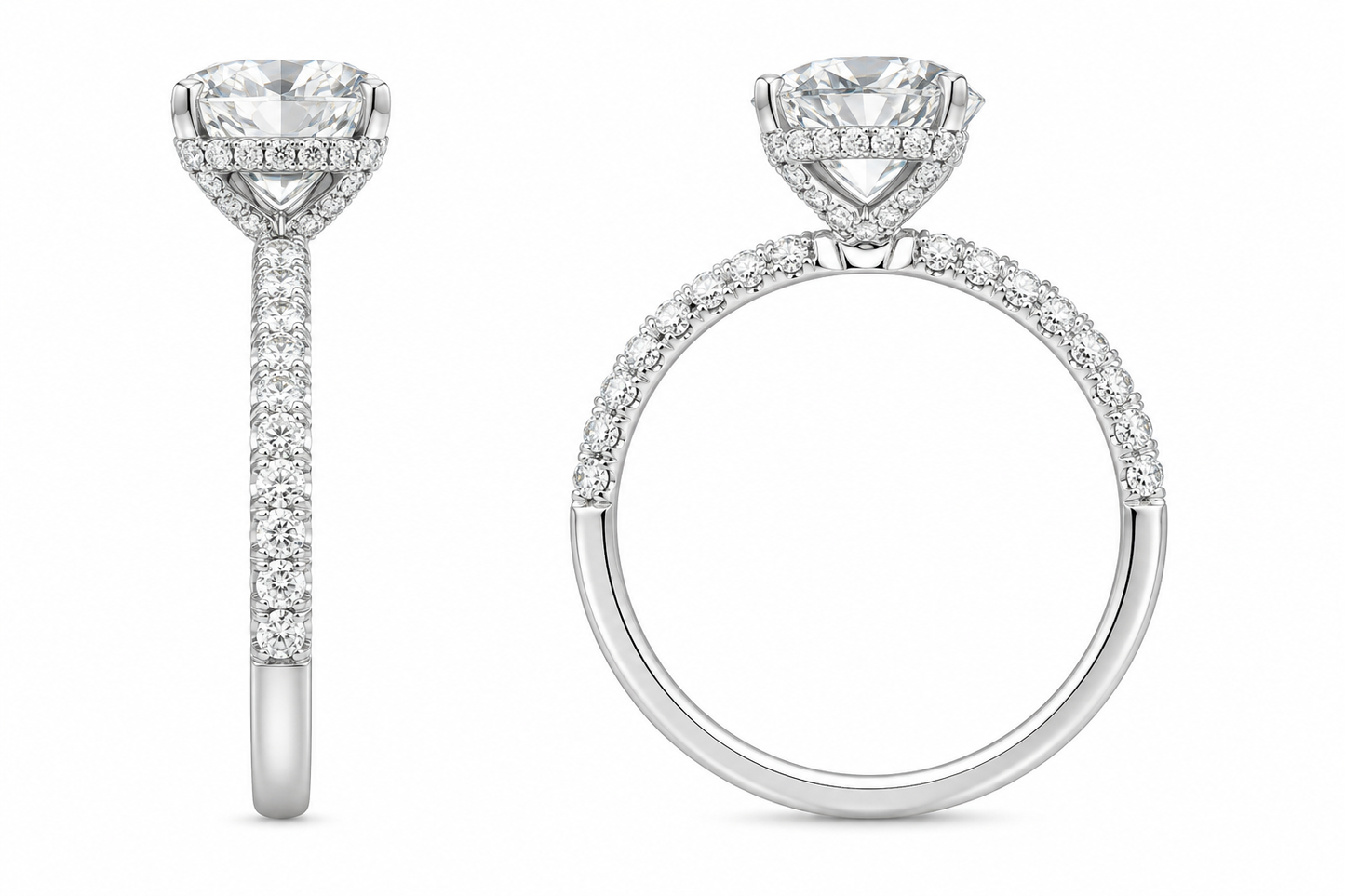 14K White Gold Women's Ring Round 1.95 ct Lab Grown Diamond