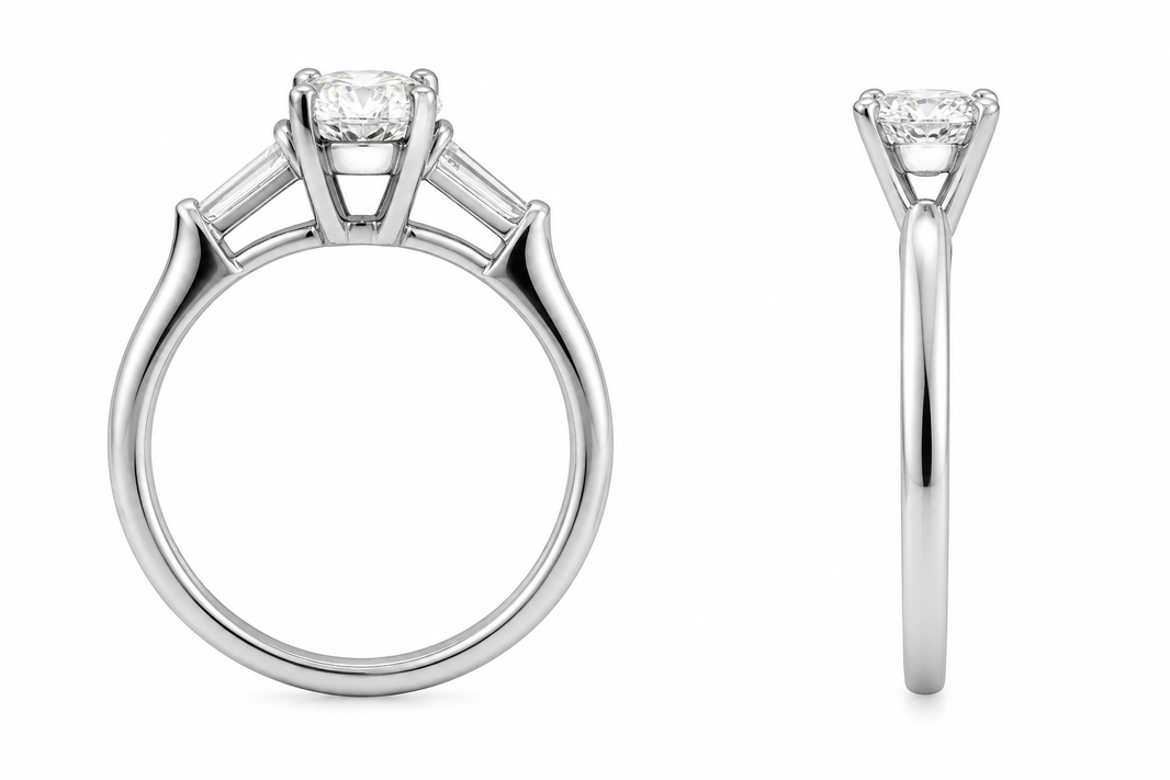 14K White Gold Ring Oval 1.25 ct Lab Grown Diamond