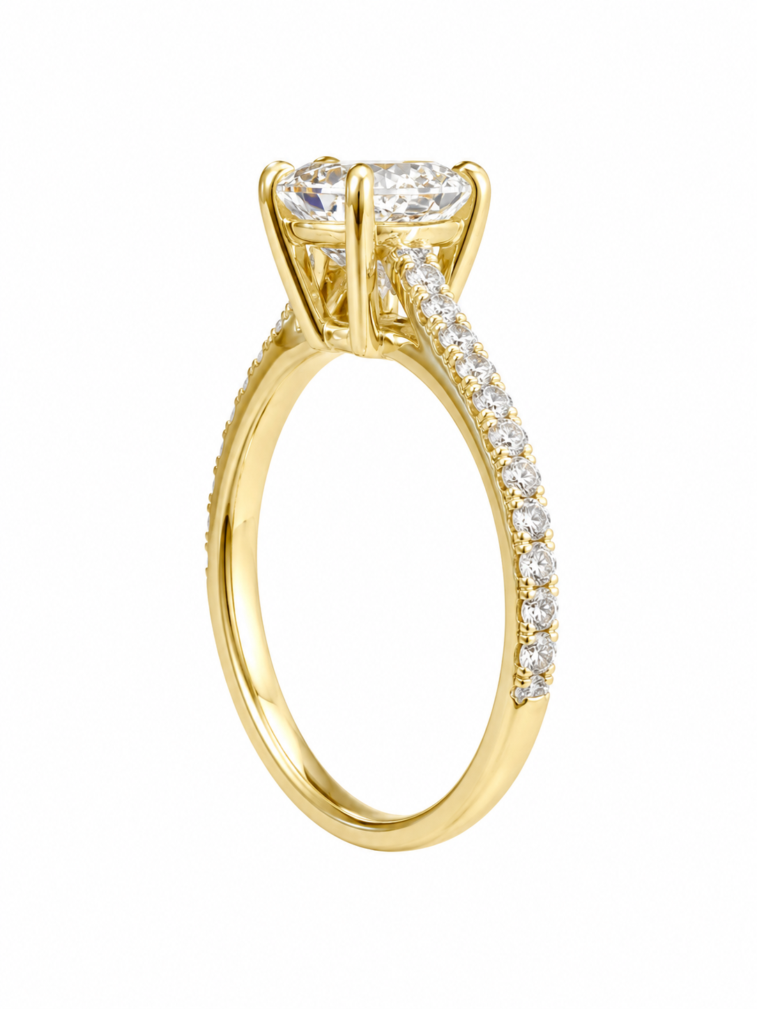 14K Yellow Gold Women’s Ring Princess 1.25 ct Lab Grown Diamond