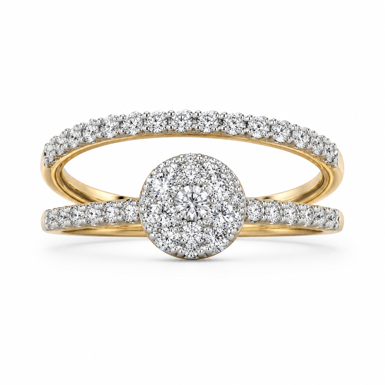 10K Yellow Gold Wedding Set 0.38 ct Lab Grown Diamond