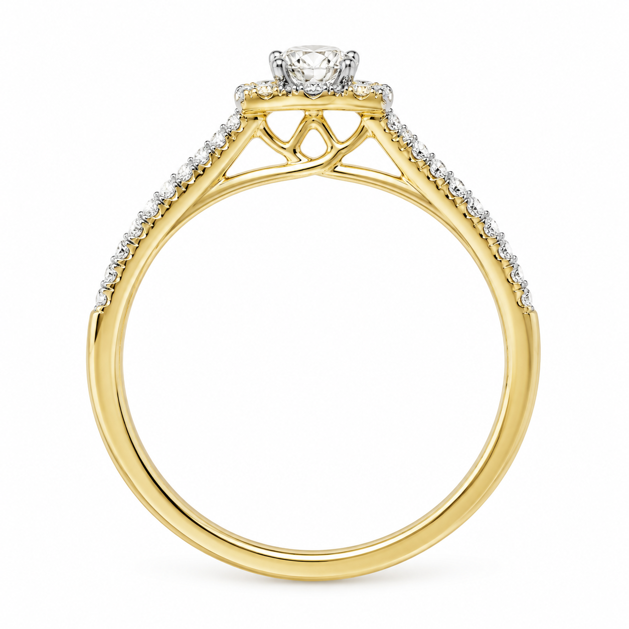 10K Yellow Gold Wedding Set 0.38 ct Lab Grown Diamond