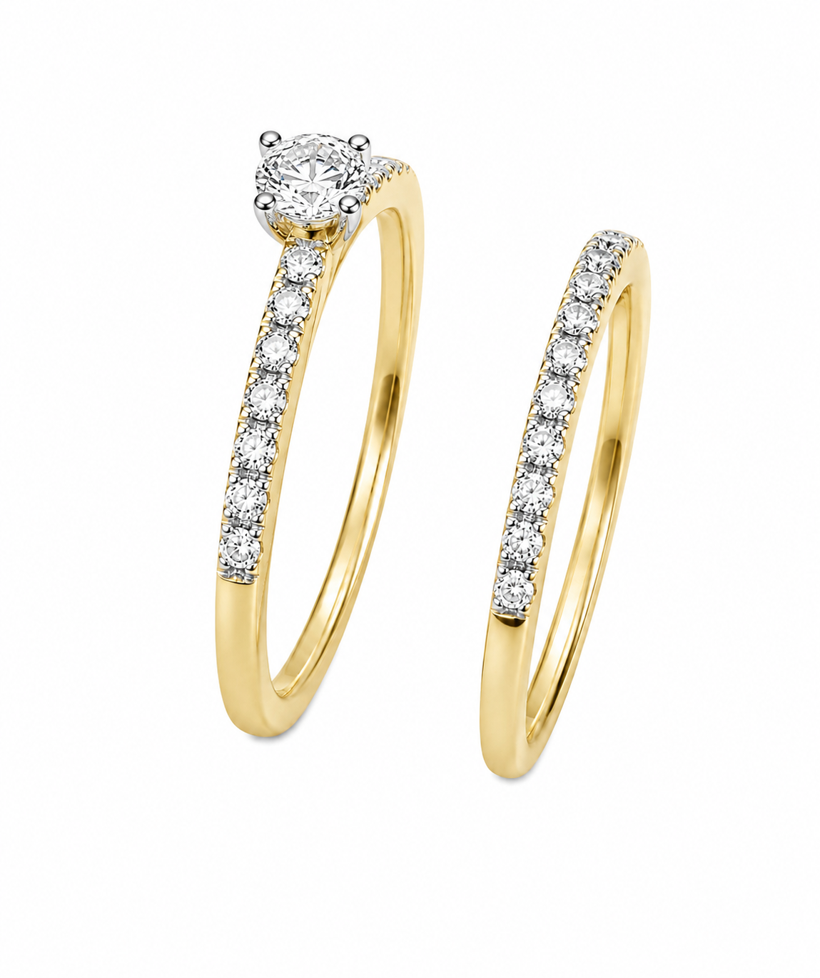10K Yellow Gold Wedding Set 0.38 ct Lab Grown Diamond