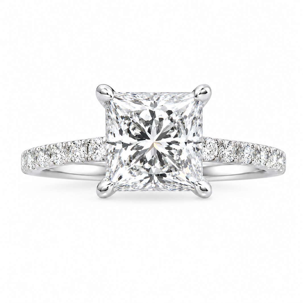 14K White Gold Women’s Ring 1.27 ct Princess Lab Grown Diamond