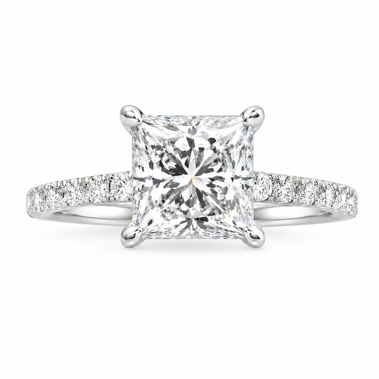 14K White Gold Women’s Ring 1.27 ct Princess Lab Grown Diamond