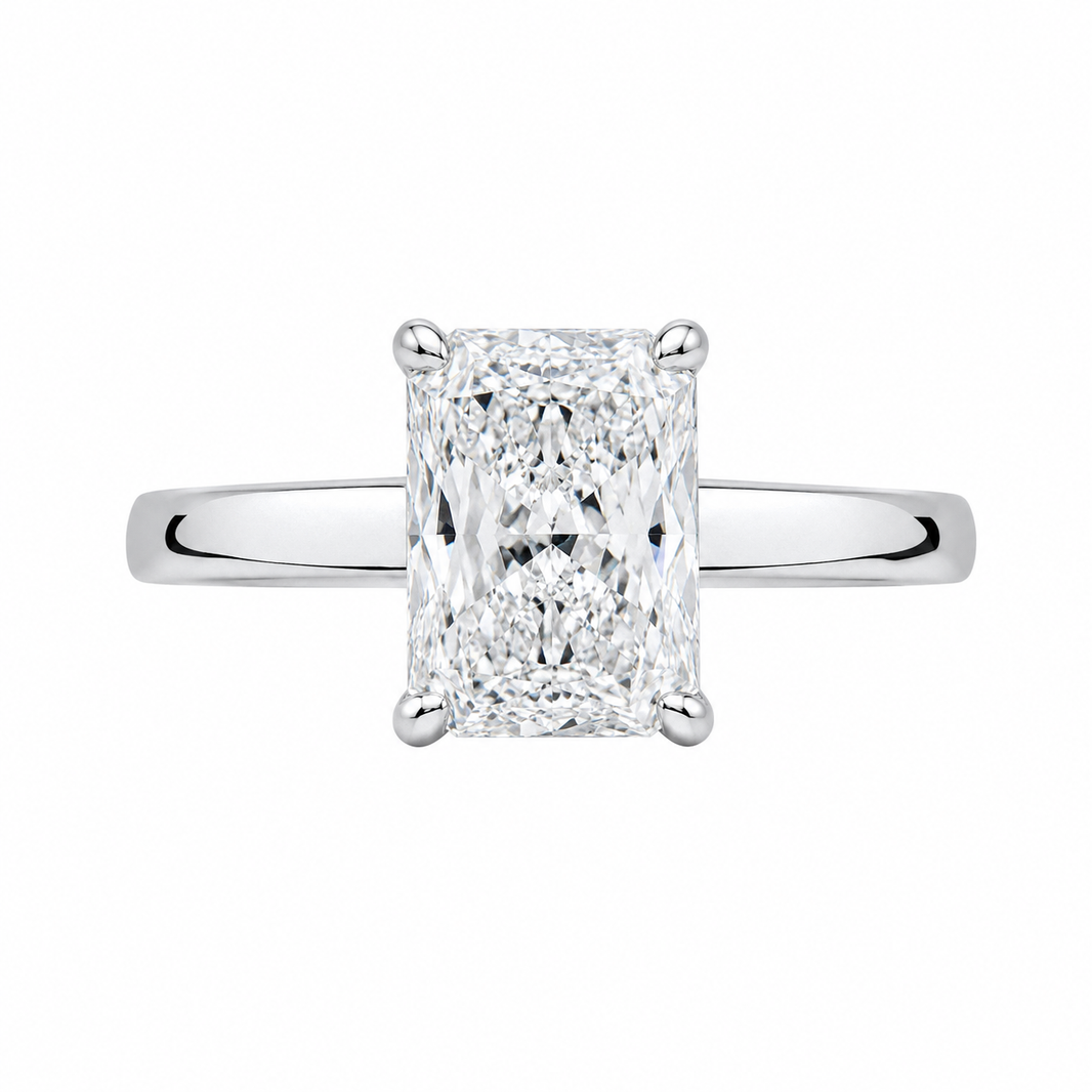14K White Gold Women's Ring Radiant 1.00 ct Lab Grown Diamond