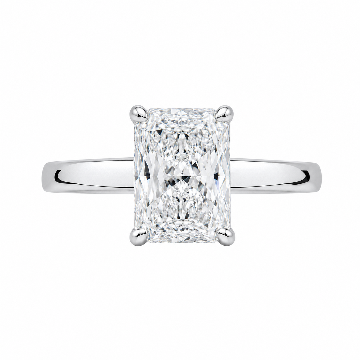 14K White Gold Women's Ring Radiant 1.00 ct Lab Grown Diamond