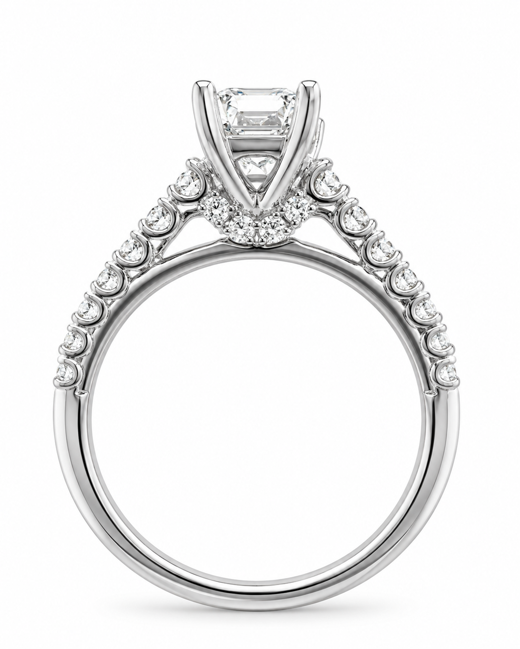 14K White Gold Women's Ring  Emerald 1.33 ct Lab Grown Diamond