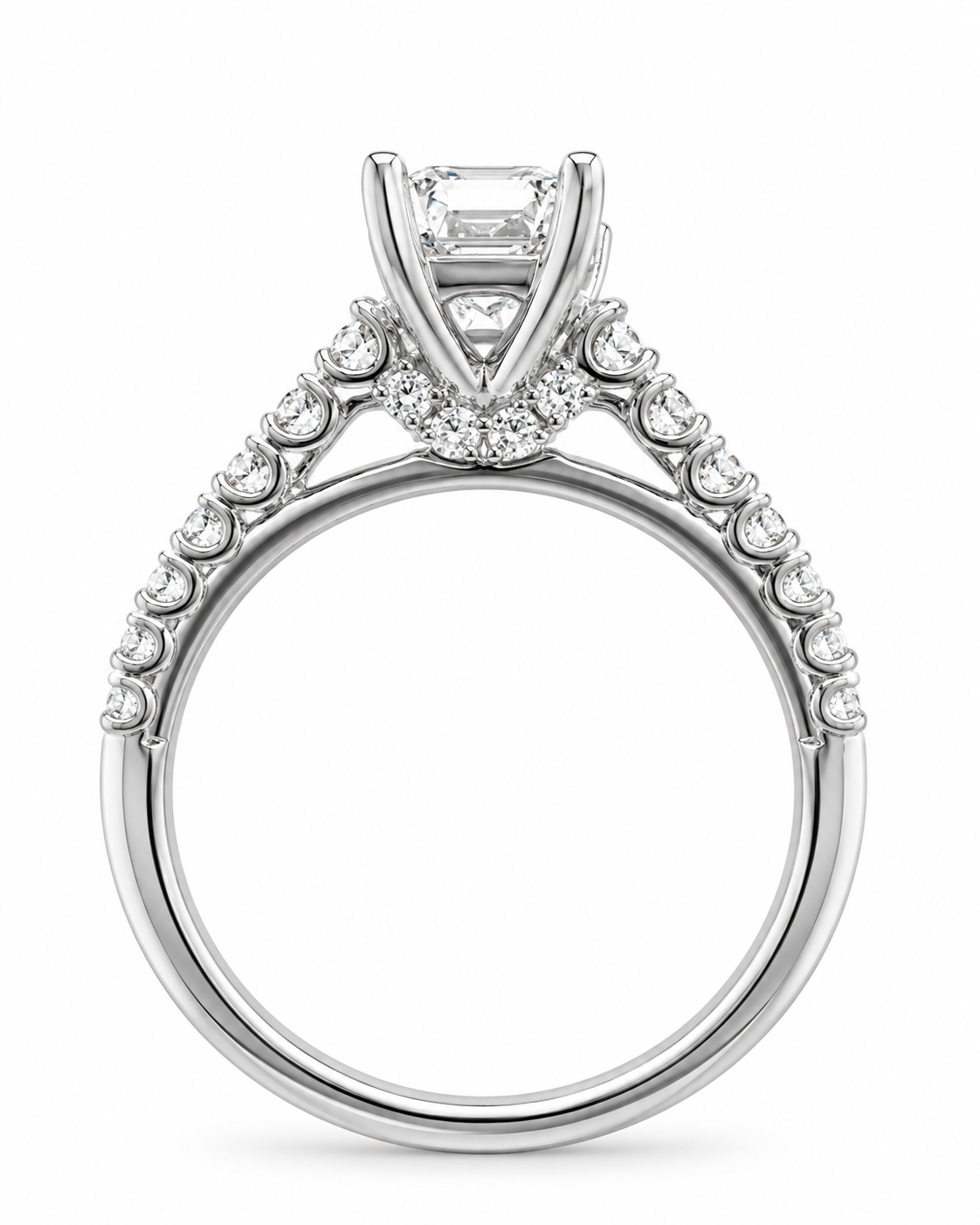 14K White Gold Women's Ring  Emerald 1.33 ct Lab Grown Diamond