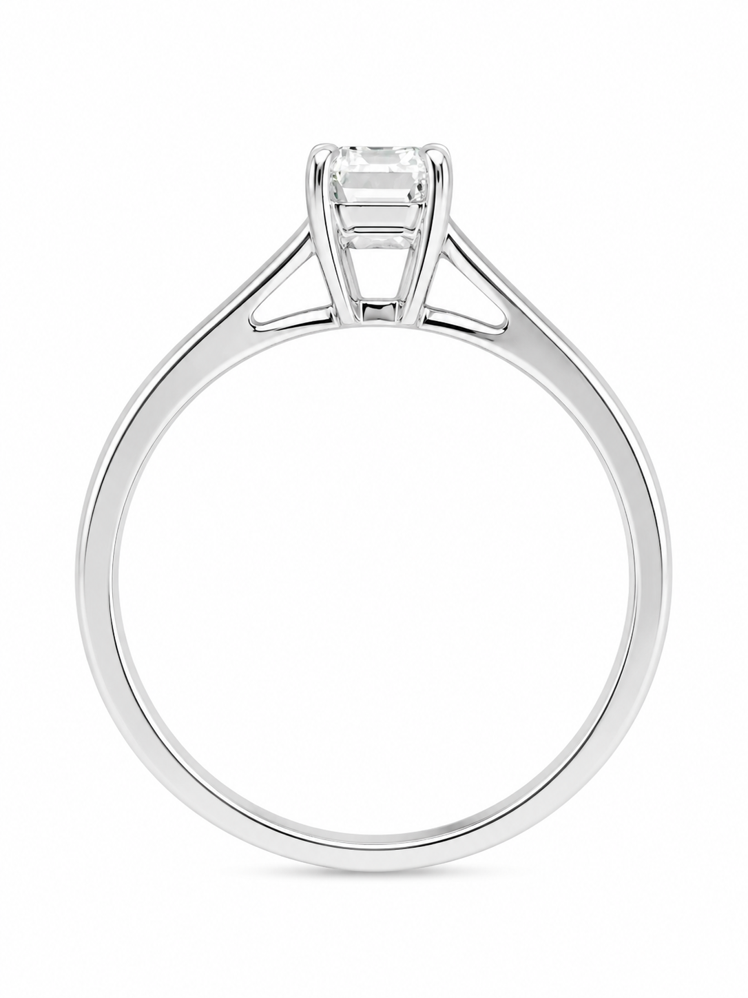 14K White Gold Women's Ring Emerald 0.50 ct Lab Grown Diamond