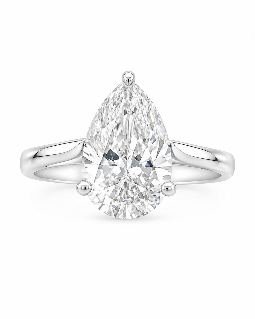 14K White Gold Women's Ring Pear 3.00 ct Lab Grown Diamond