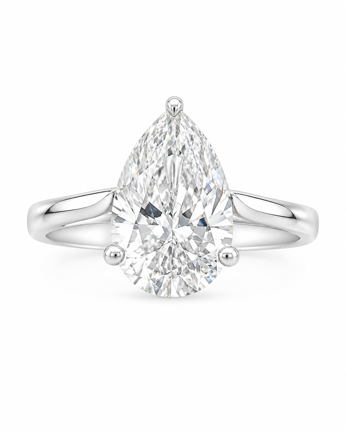 14K White Gold Women's Ring Pear 3.00 ct Lab Grown Diamond