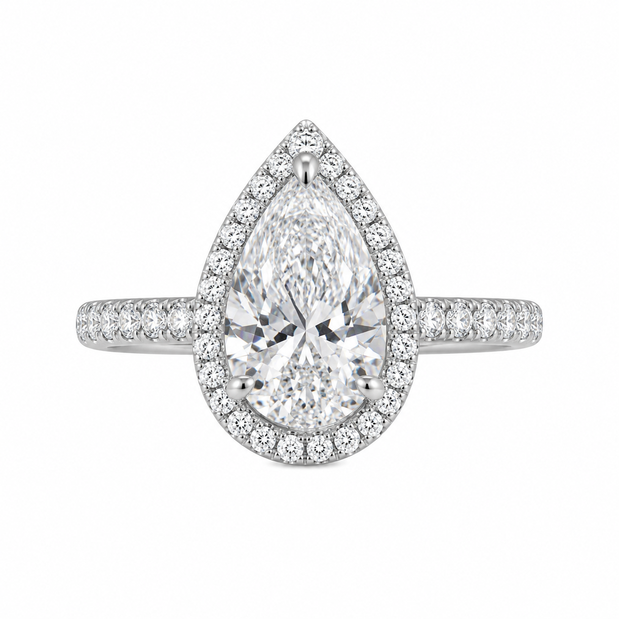 14K Yellow Gold Women's Ring Pear 1.26 ct Lab Grown Diamond