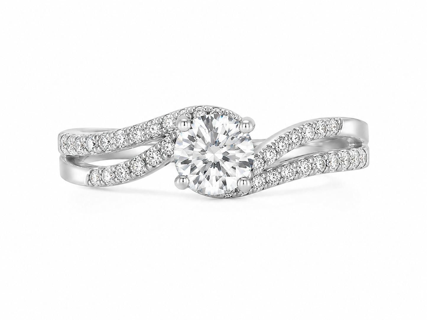 14K White Gold Women’s Band 0.40 ct Lab Grown Diamond