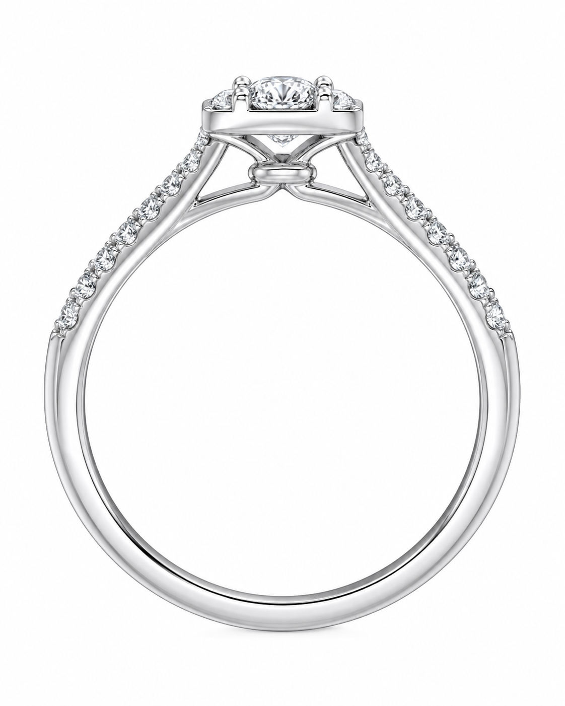 10K White Gold Wedding Set Round 0.50 ct Lab Grown Diamond