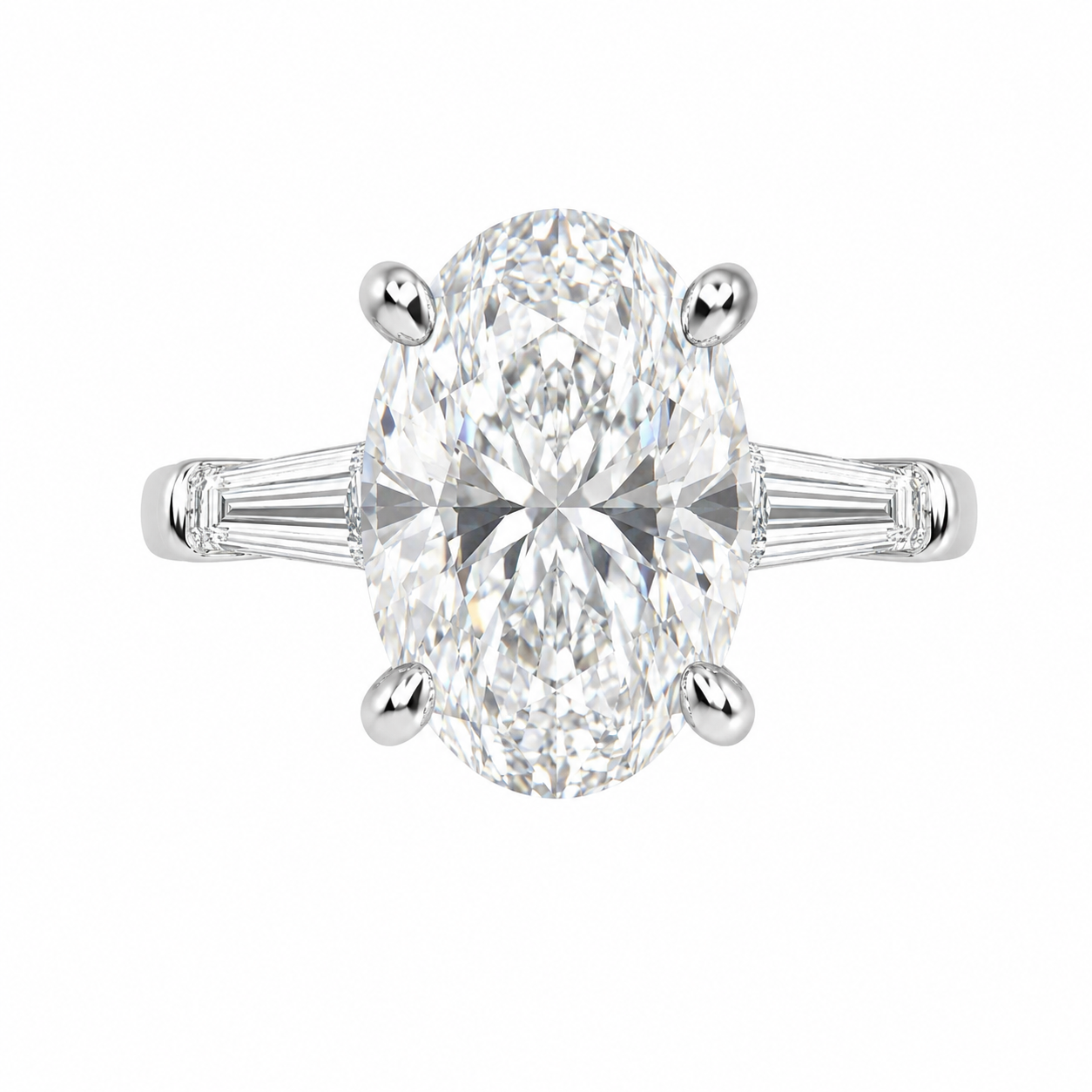 10K White Gold Women’s Ring Oval 3.53 ct Lab Grown Diamond