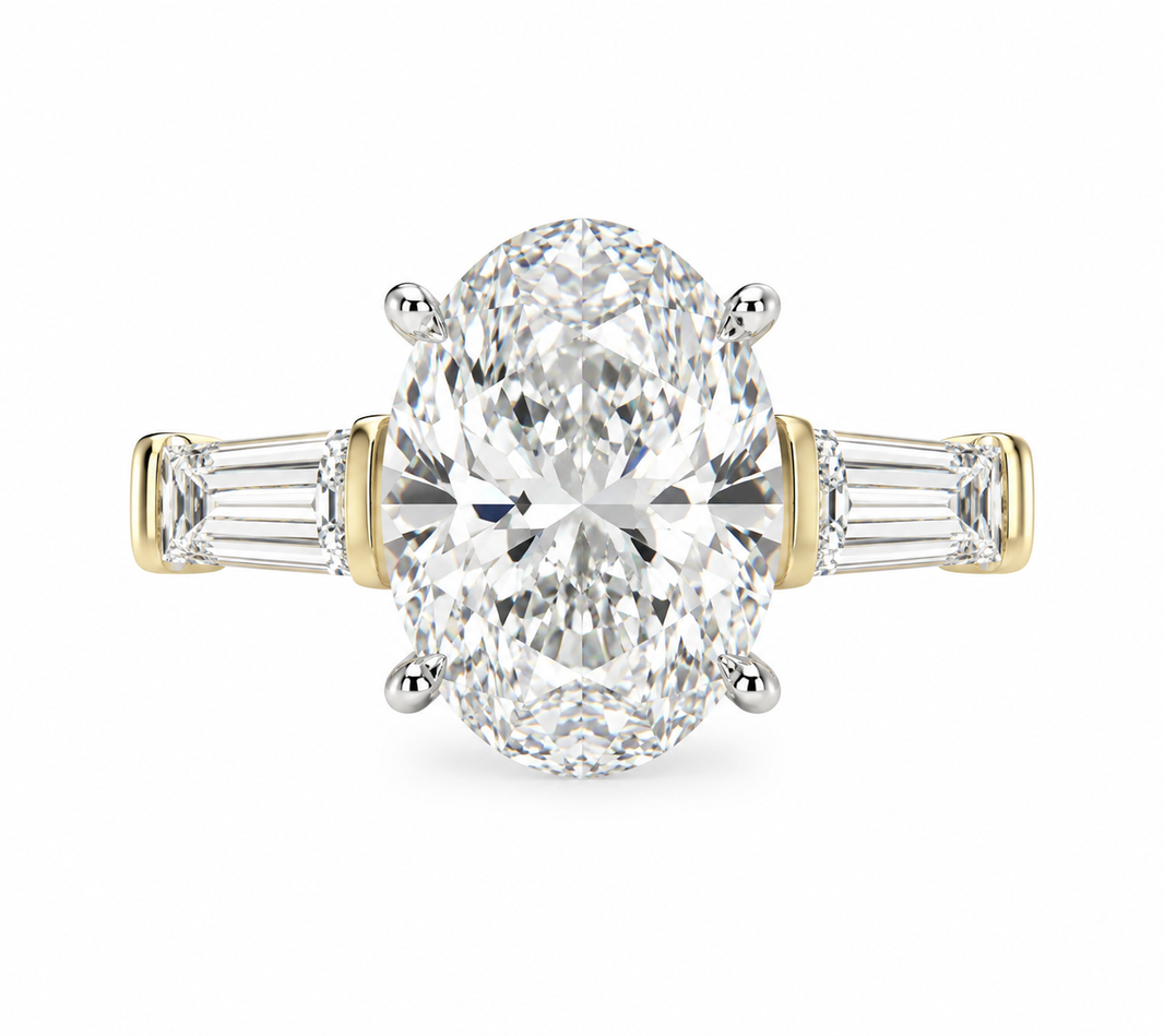 14K Yellow Gold Women’s Ring Oval 3.13 ct Lab Grown Diamond