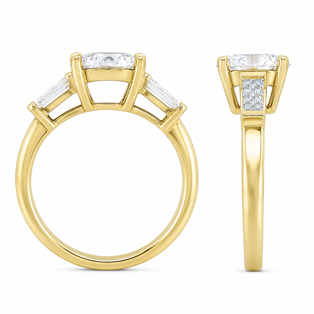 14K Yellow Gold Women’s Ring Oval 3.13 ct Lab Grown Diamond