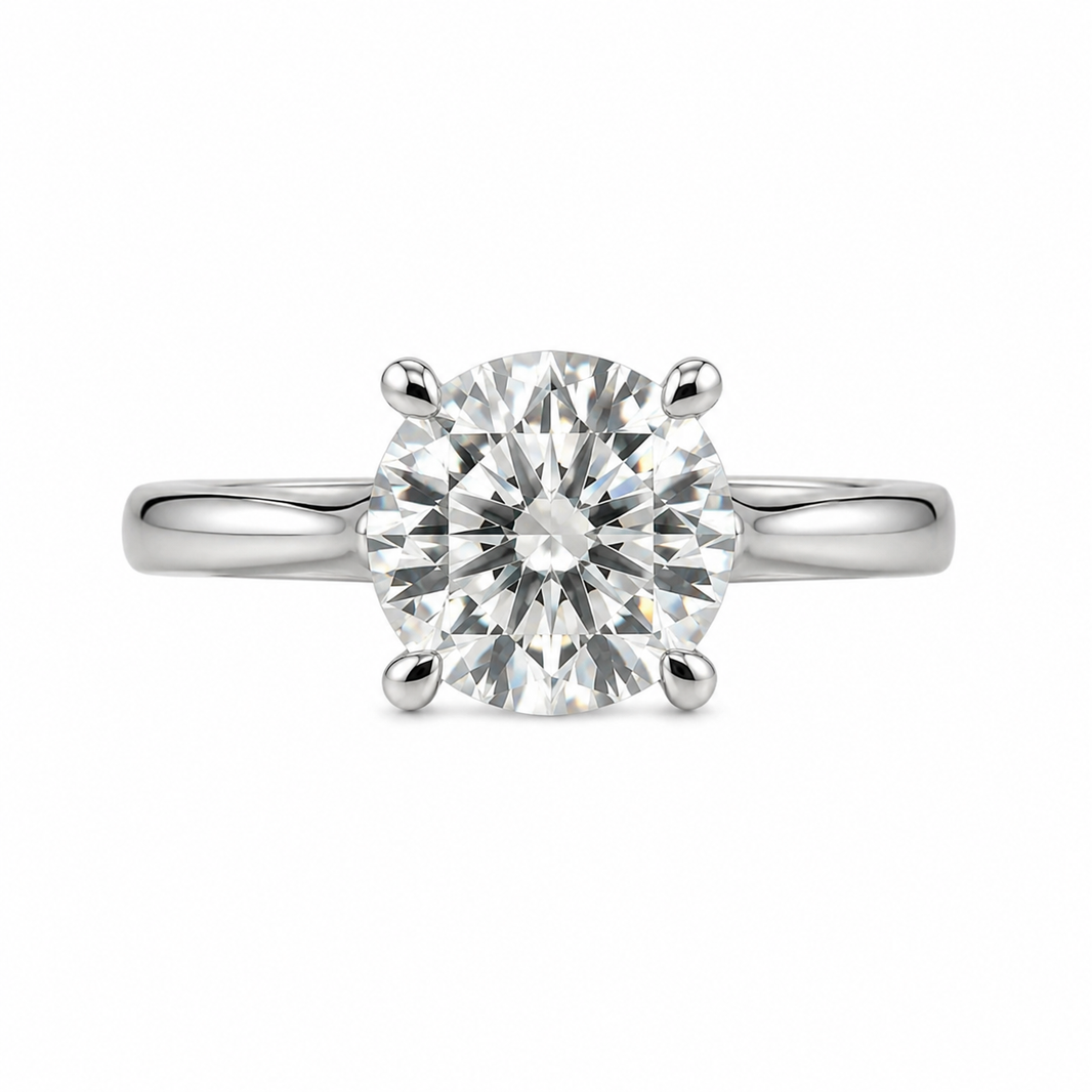 Sterling Silver Princess Cut Solitaire Ring 1.00 ct Lab Grown Diamond