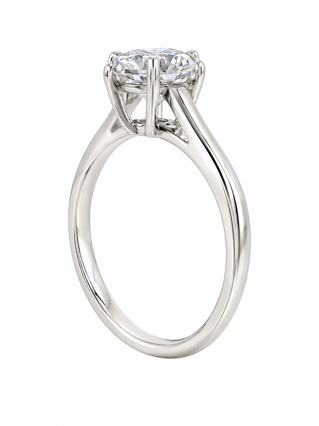 14K White Gold Women's Ring Oval Solitaire 1.04 ct Lab Grown Diamond