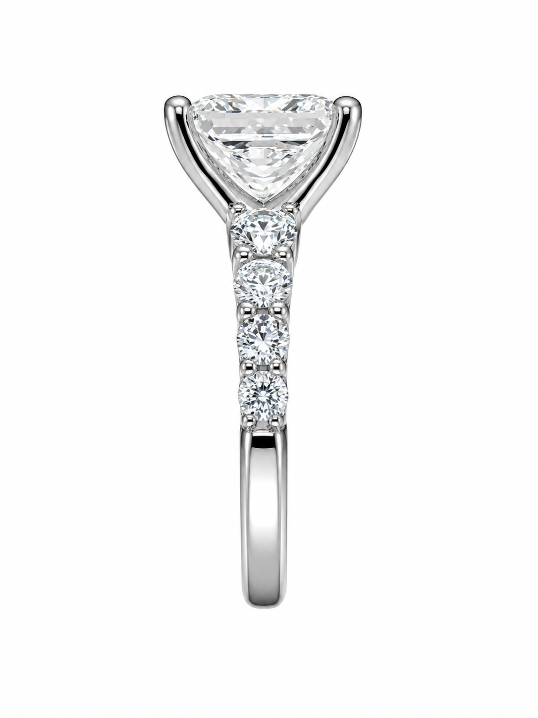 14K White Gold Women’s Ring Princess 3.78 ct Lab Grown Diamond