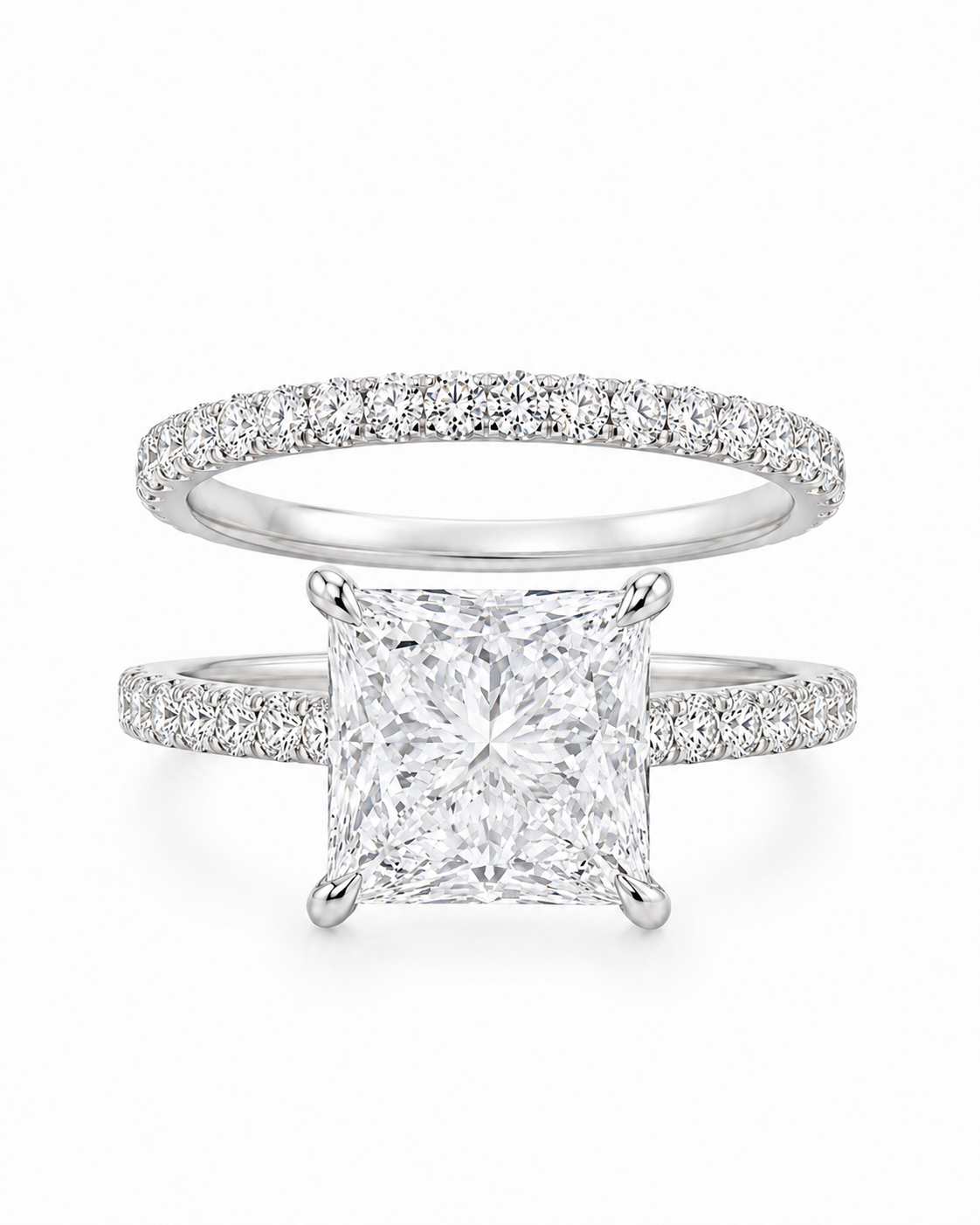14K White Gold Wedding Set 1.28 ct Lab Grown Diamond