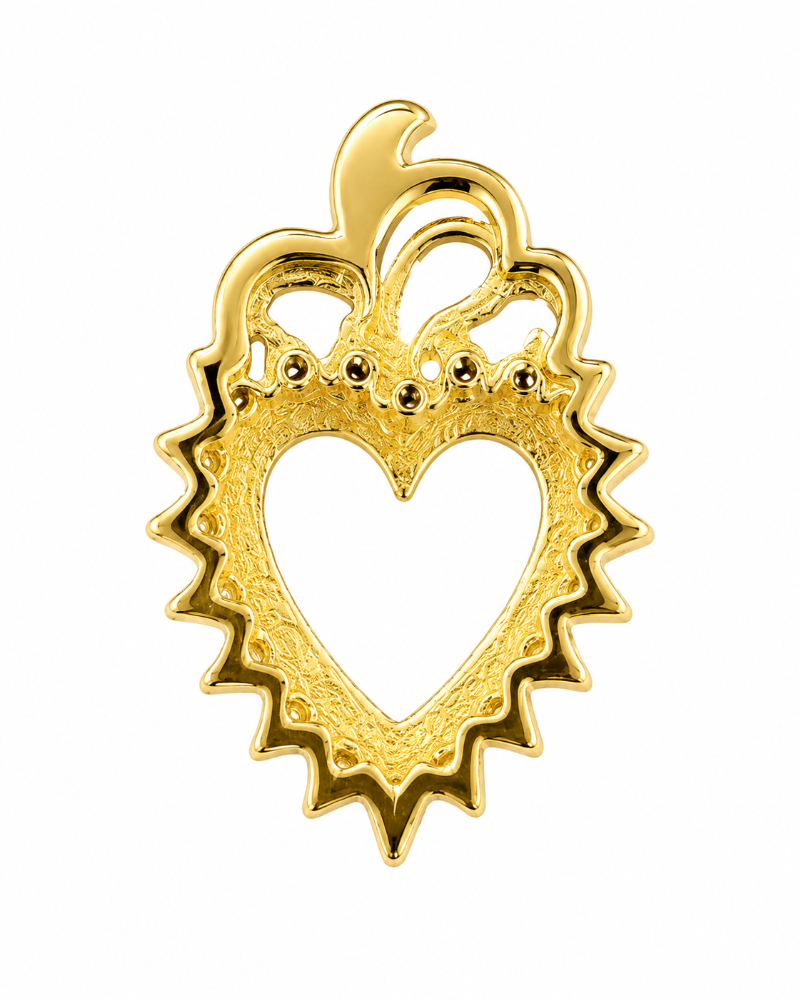 10K Yellow Gold Heart Charm 0.10 ct Natural Diamond