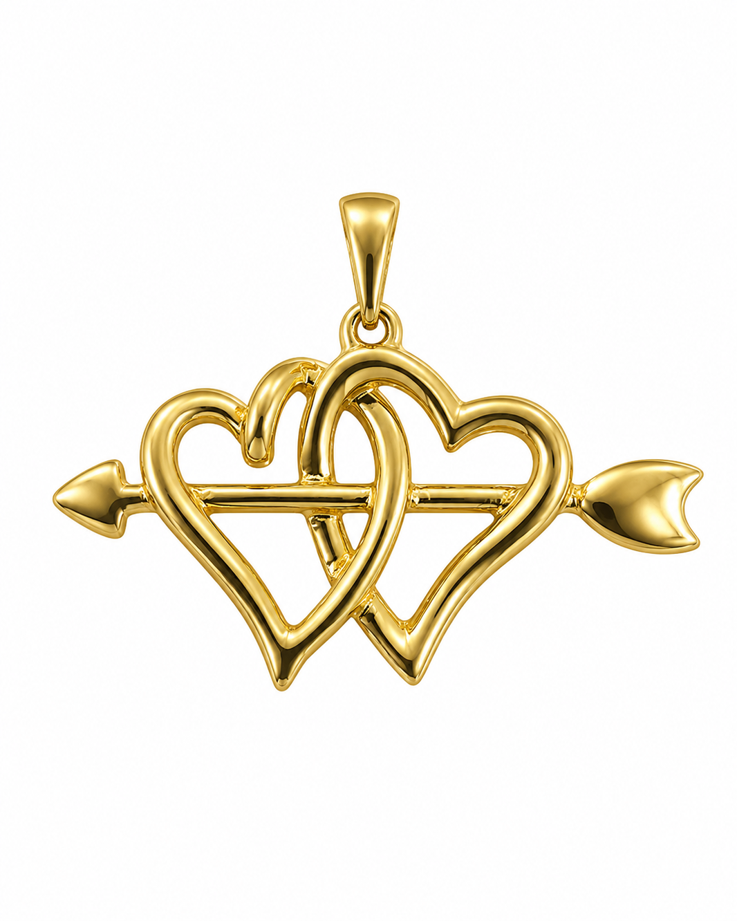 10K Two-Tone Gold Heart Charm 0.11 ct Natural Diamond