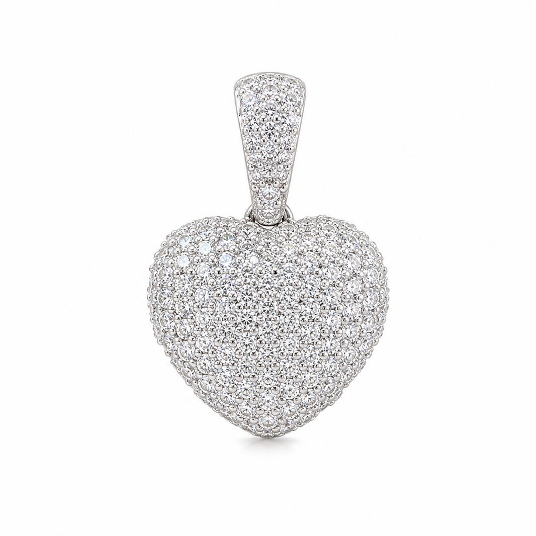 10K Two-Tone Gold Heart Charm 0.25 ct Natural Diamond
