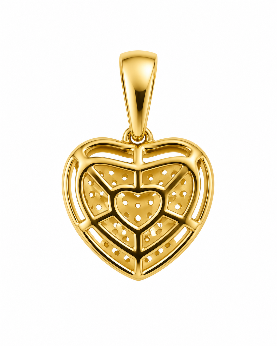 10K Two-Tone Gold Heart Charm 0.25 ct Natural Diamond
