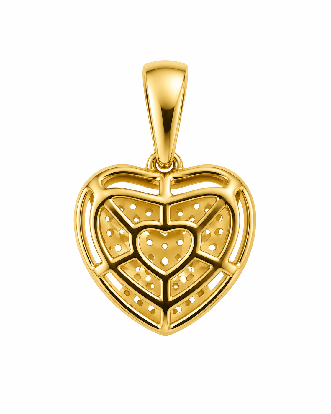 10K Two-Tone Gold Heart Charm 0.25 ct Natural Diamond