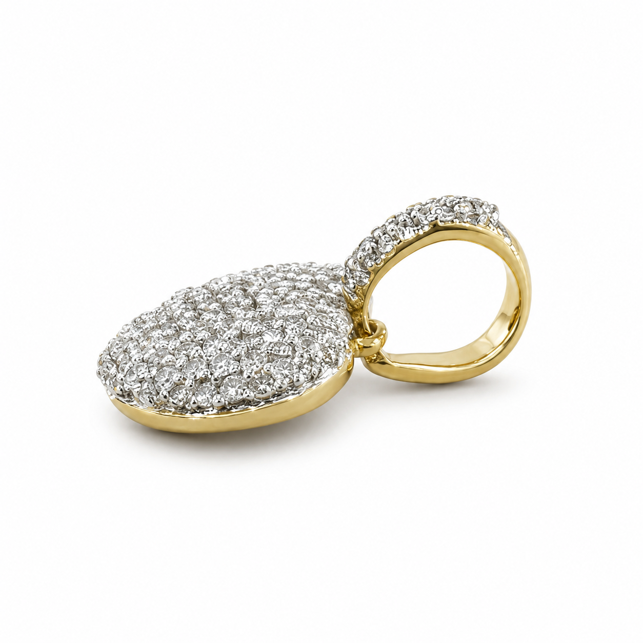 10K Two-Tone Gold Heart Charm 0.25 ct Natural Diamond