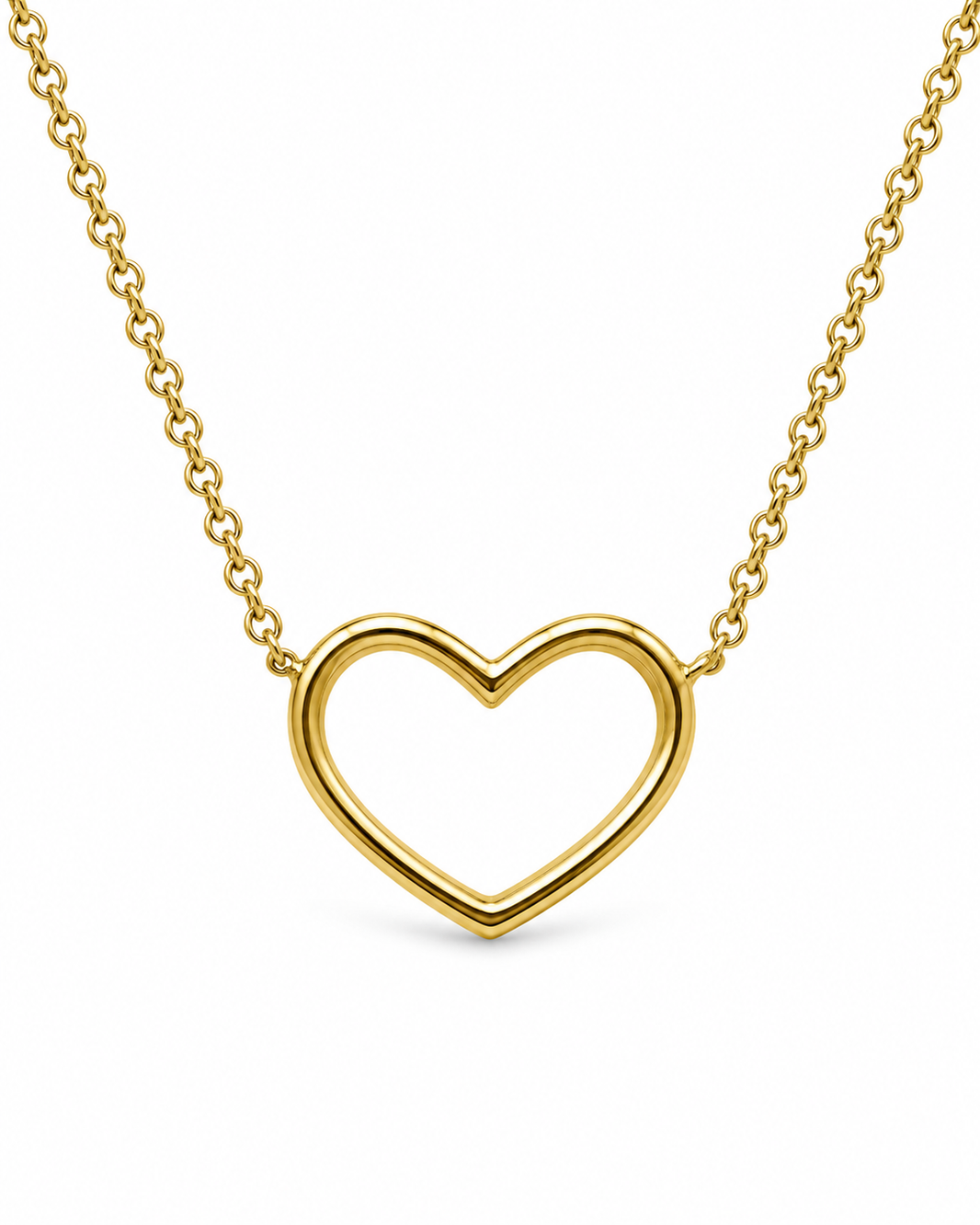 14K Yellow Gold Heart Charm/Chain Set 0.08 ct Natural Diamond