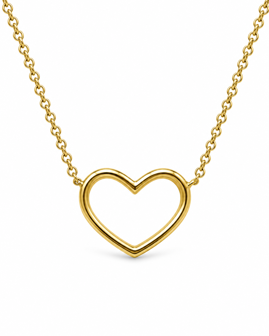 14K Yellow Gold Heart Charm/Chain Set 0.08 ct Natural Diamond