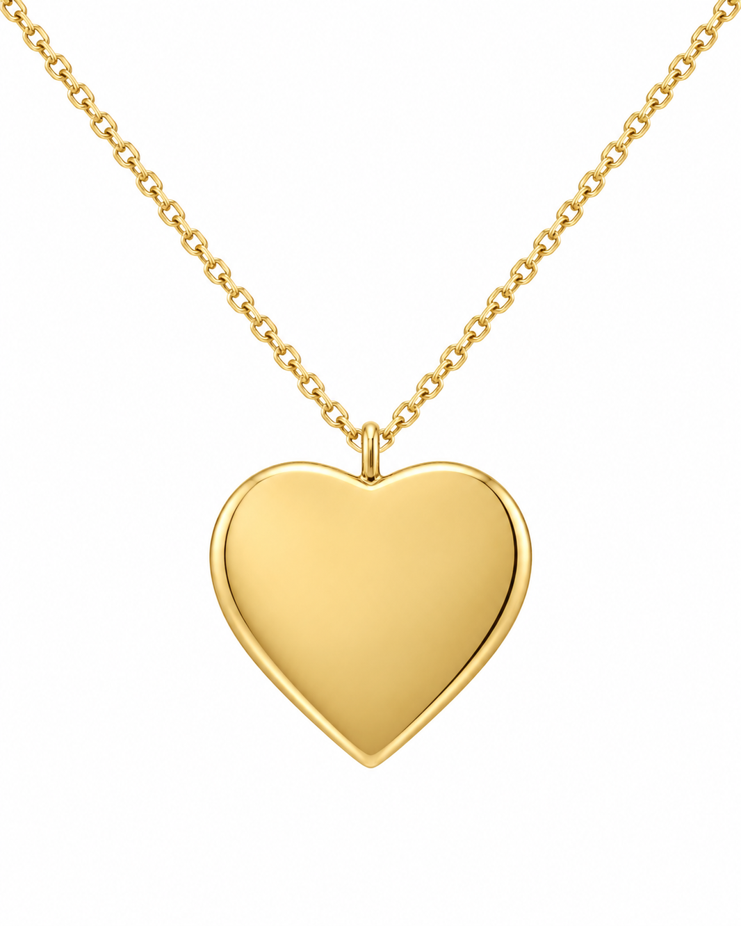 14K Yellow Gold Heart Charm/Chain Set 0.13 ct Natural Diamond