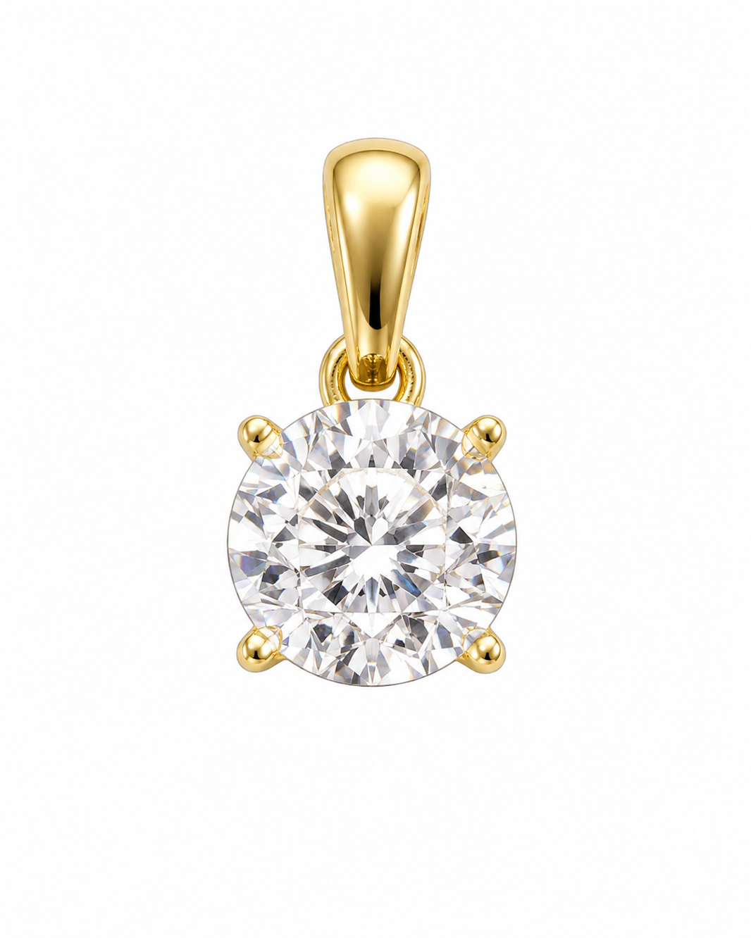 10K Yellow Gold Women's Charm Round 0.16 ct Natural Diamond