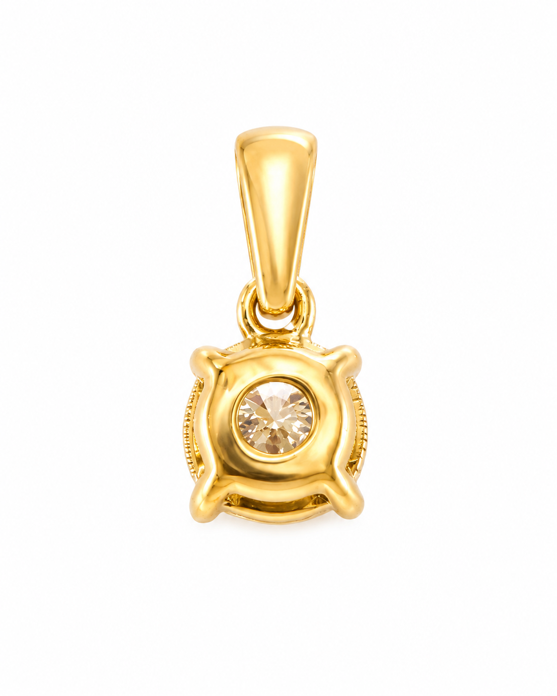 10K Yellow Gold Women's Charm Round 0.16 ct Natural Diamond
