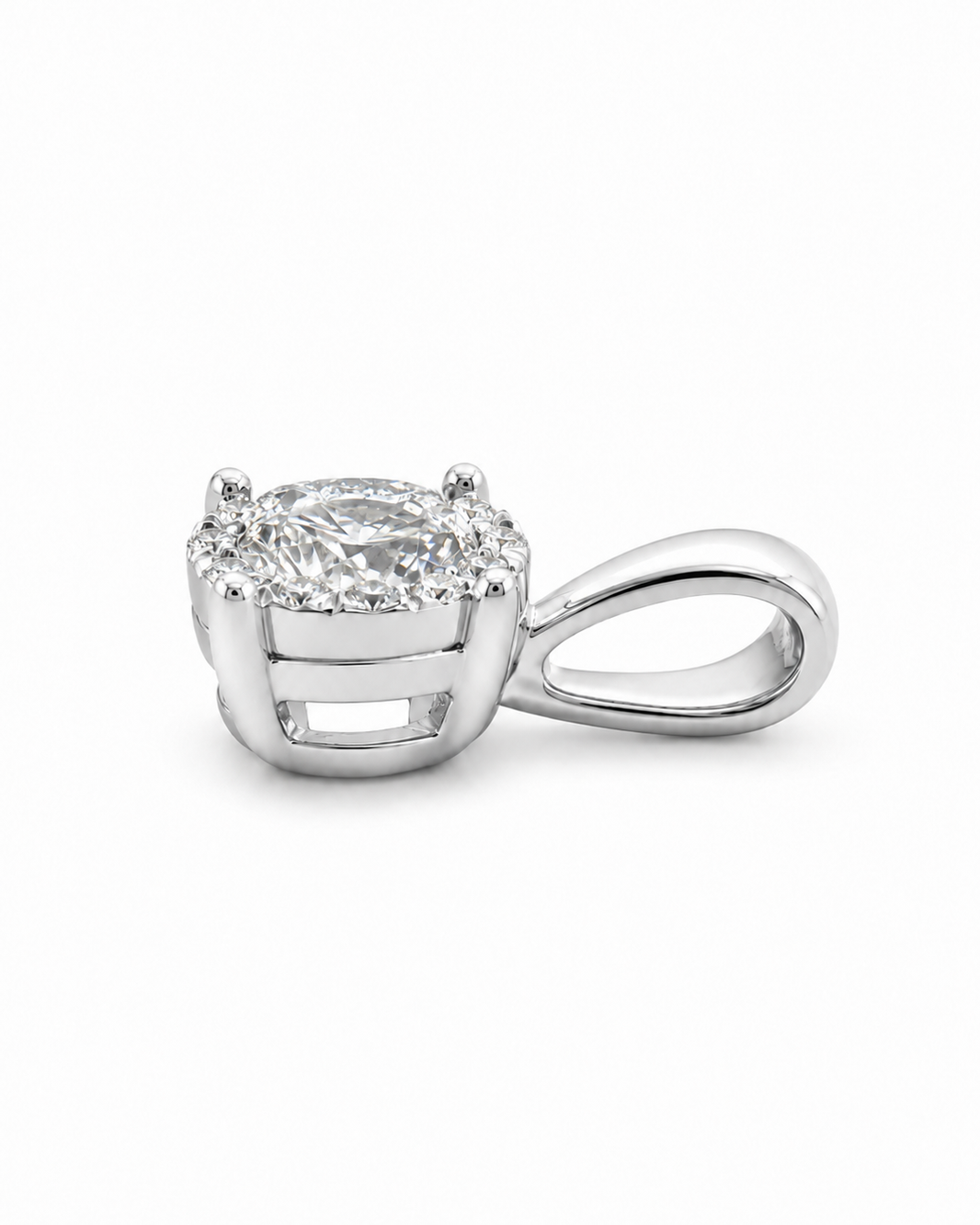 10K White Gold Women's Charm Round 0.16 ct Natural Diamond
