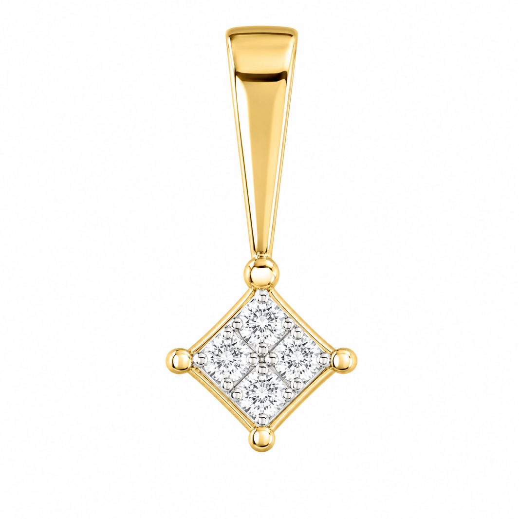 10K Yellow Gold Women’s Charm Princess 0.10 ct Natural Diamond