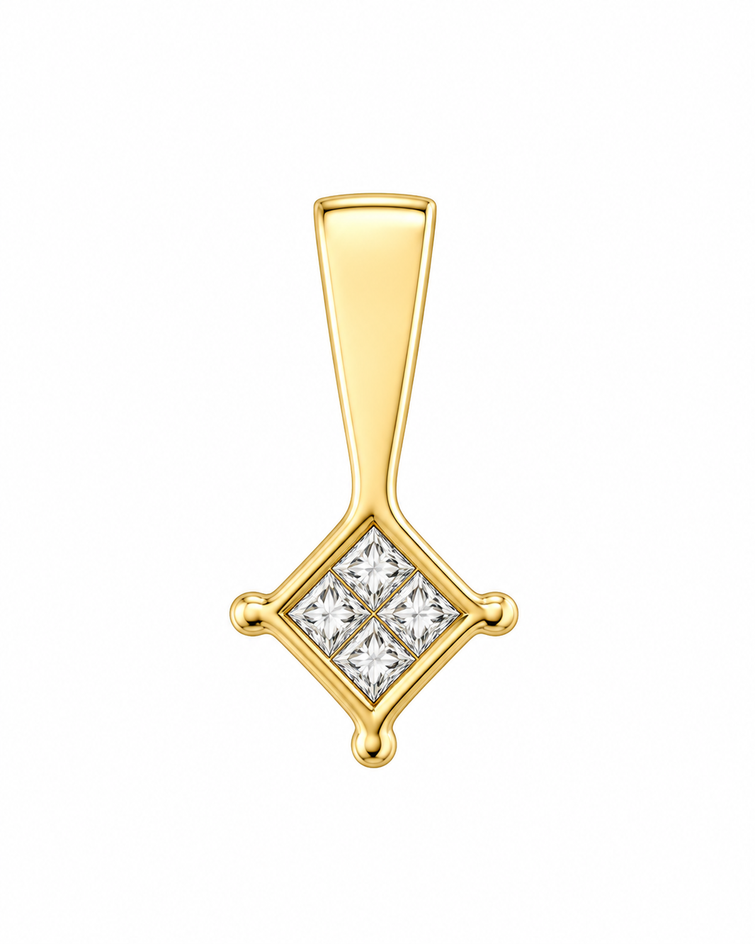 10K Yellow Gold Women’s Charm Princess 0.10 ct Natural Diamond