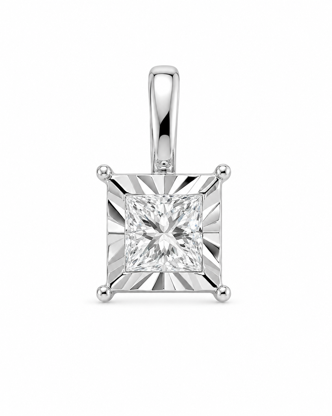 10K White Gold Women's Charm Princess 0.16 ct Natural Diamond