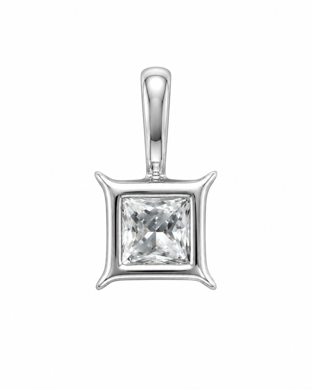 10K White Gold Women's Charm Princess 0.16 ct Natural Diamond
