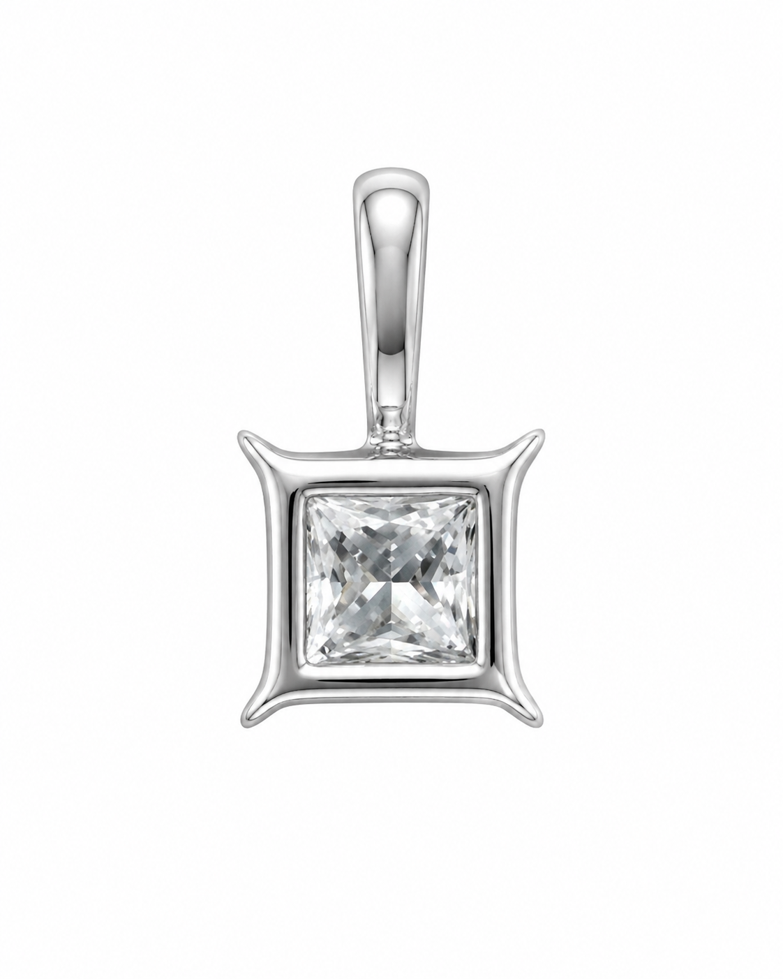 10K White Gold Women's Charm Princess 0.16 ct Natural Diamond