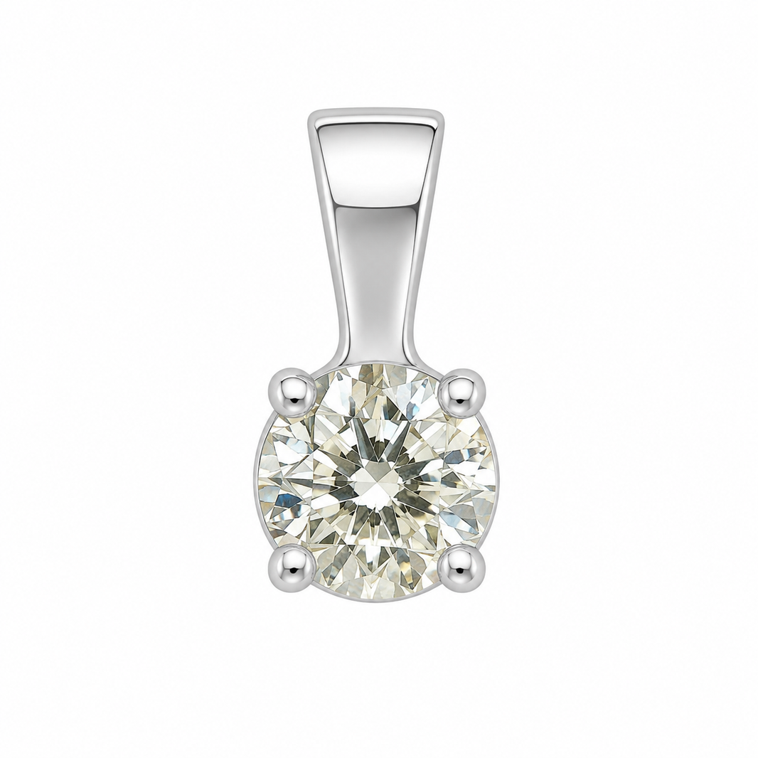 14K White Gold Women’s Charm Round 0.48 ct Natural Diamond