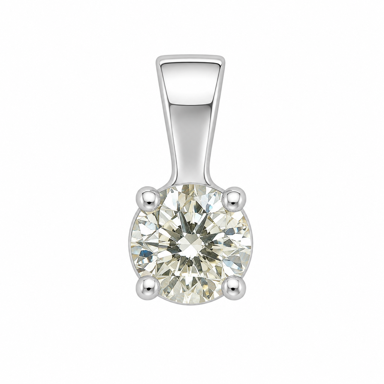 14K White Gold Women’s Charm Round 0.48 ct Natural Diamond