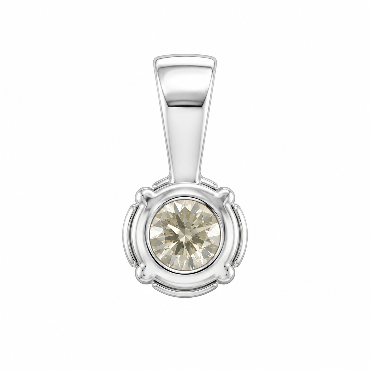 14K White Gold Women’s Charm Round 0.48 ct Natural Diamond